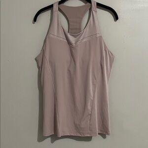 Fabletics Women's Pink Sleeveless Top size Large shelf bra athletic workout top